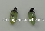 NGP6433 12*24mm - 15*30mm faceted bullet green rutilated quartz pendants