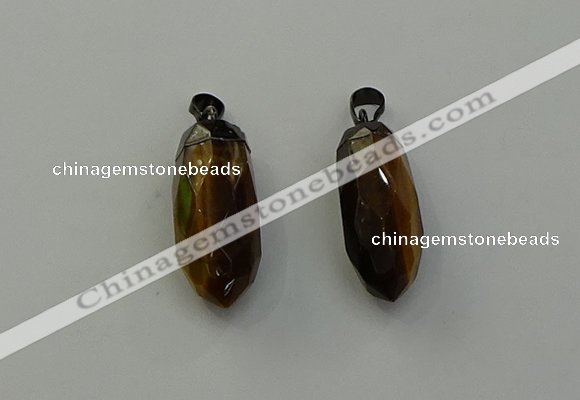 NGP6444 12*24mm - 15*30mm faceted bullet yellow tiger eye pendants