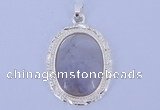 NGP646 5pcs 16*36mm oval purple agate with brass gemstone pendants
