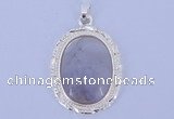 NGP646 5pcs 16*36mm oval purple agate with brass gemstone pendants