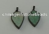 NGP6460 22*28mm - 25*35mm arrowhead amazonite gemstone pendants