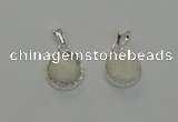 NGP6508 15mm - 16mm coin druzy agate pendants wholesale