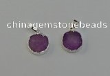 NGP6510 15mm - 16mm coin druzy agate pendants wholesale