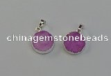 NGP6511 15mm - 16mm coin druzy agate pendants wholesale