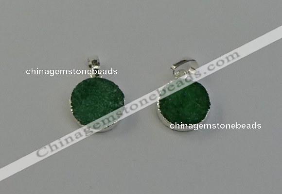 NGP6514 15mm - 16mm coin druzy agate pendants wholesale