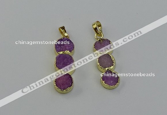 NGP6531 10*32mm druzy agate gemstone pendants wholesale