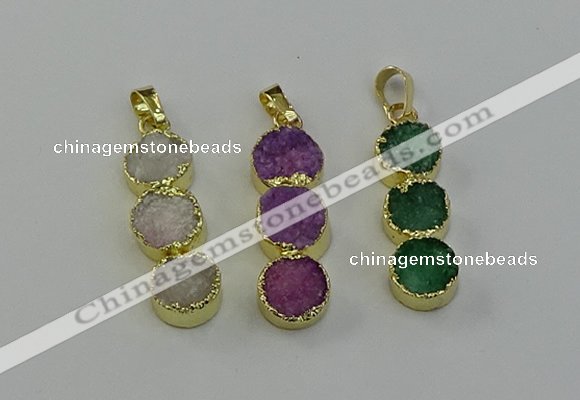 NGP6536 10*32mm druzy agate gemstone pendants wholesale