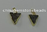 NGP6548 18*20mm - 20*25mm triangle druzy agate gemstone pendants