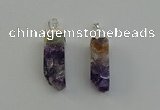 NGP6556 10*20mm - 11*30mm sticks druzy amethyst pendants