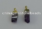 NGP6557 10*20mm - 11*30mm sticks druzy amethyst pendants