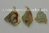 NGP6561 30*40mm - 45*55mm freeform serpentine jasper pendants