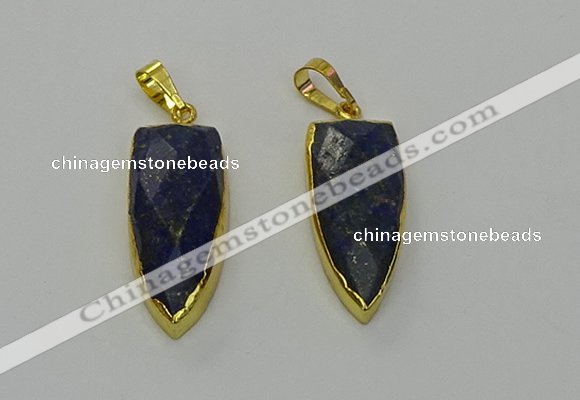 NGP6564 12*35mm - 15*40mm arrowhead lapis lazuli pendants