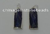 NGP6566 14*30mm - 15*38mm faceted rectangle lapis lazuli pendants