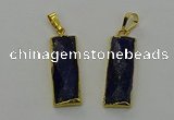 NGP6567 14*30mm - 15*38mm faceted rectangle lapis lazuli pendants