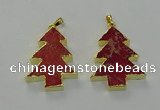 NGP6576 30*40mm - 32*40mm Christmas tree sea sediment jasper pendants