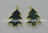 NGP6579 30*40mm - 32*40mm Christmas tree sea sediment jasper pendants