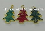 NGP6581 30*40mm - 32*40mm Christmas tree sea sediment jasper pendants