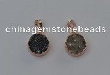 NGP6600 15mm - 16mm coin druzy agate gemstone pendants