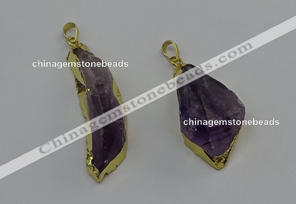 NGP6602 15*50mm - 25*45mm freeform druzy amethyst pendants