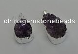 NGP6604 20*25mm - 20*30mm freeform druzy amethyst pendants