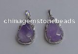 NGP6608 22*30mm faceted teardrop light amethyst gemstone pendants