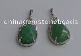 NGP6616 22*30mm faceted teardrop green aventurine gemstone pendants