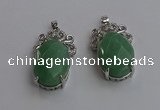 NGP6638 18*25mm faceted oval green aventurine gemstone pendants