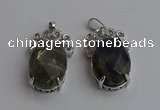 NGP6640 18*25mm faceted oval labradorite gemstone pendants