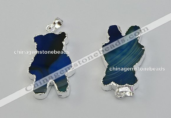 NGP6655 22*38mm Animal or V-shaped agate gemstone pendants