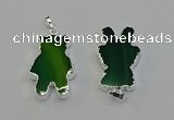 NGP6656 22*38mm Animal or V-shaped agate gemstone pendants