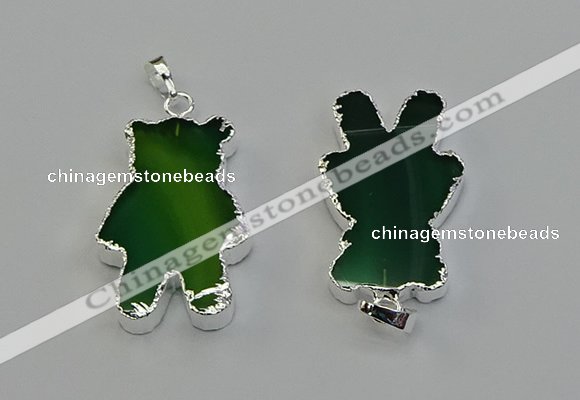 NGP6656 22*38mm Animal or V-shaped agate gemstone pendants