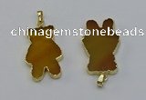 NGP6660 22*38mm Animal or V-shaped agate gemstone pendants