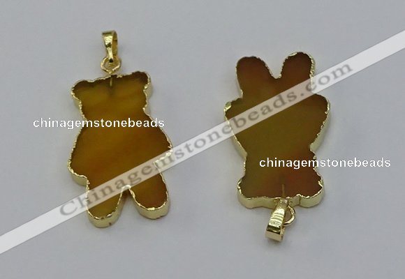 NGP6660 22*38mm Animal or V-shaped agate gemstone pendants