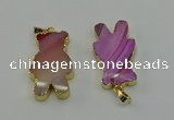 NGP6662 22*38mm Animal or V-shaped agate gemstone pendants