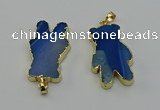 NGP6663 22*38mm Animal or V-shaped agate gemstone pendants