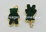 NGP6664 22*38mm Animal or V-shaped agate gemstone pendants