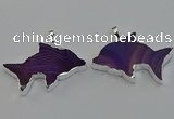 NGP6670 28*42mm - 30*45mm dolphin agate gemstone pendants