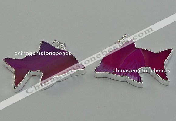 NGP6671 28*42mm - 30*45mm dolphin agate gemstone pendants