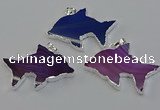 NGP6675 28*42mm - 30*45mm dolphin agate gemstone pendants