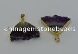 NGP6678 22*30mm - 25*35mm freeform druzy amethyst pendants