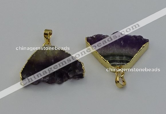 NGP6678 22*30mm - 25*35mm freeform druzy amethyst pendants