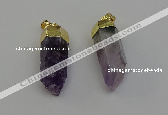 NGP6681 12*25mm - 12*30mm sticks druzy amethyst pendants