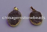 NGP6685 20*30mm - 22*32mm freeform druzy agate gemstone pendants