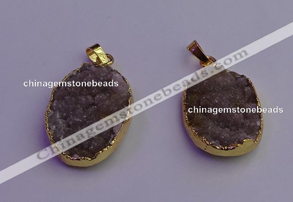 NGP6685 20*30mm - 22*32mm freeform druzy agate gemstone pendants