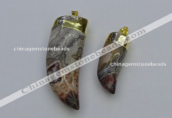 NGP6703 15*35mm - 20*50mm horn agate gemstone pendants