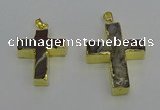 NGP6707 25*30mm - 30*40mm cross agate gemstone pendants