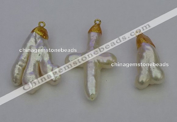 NGP6712 10*25mm - 20*45mm freeform pearl pendants wholesale