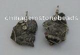 NGP6716 30*40mm - 40*55mm freeform plated druzy agate pendants