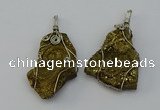 NGP6718 30*40mm - 40*55mm freeform plated druzy agate pendants