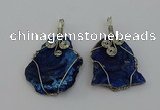 NGP6719 30*40mm - 40*55mm freeform plated druzy agate pendants